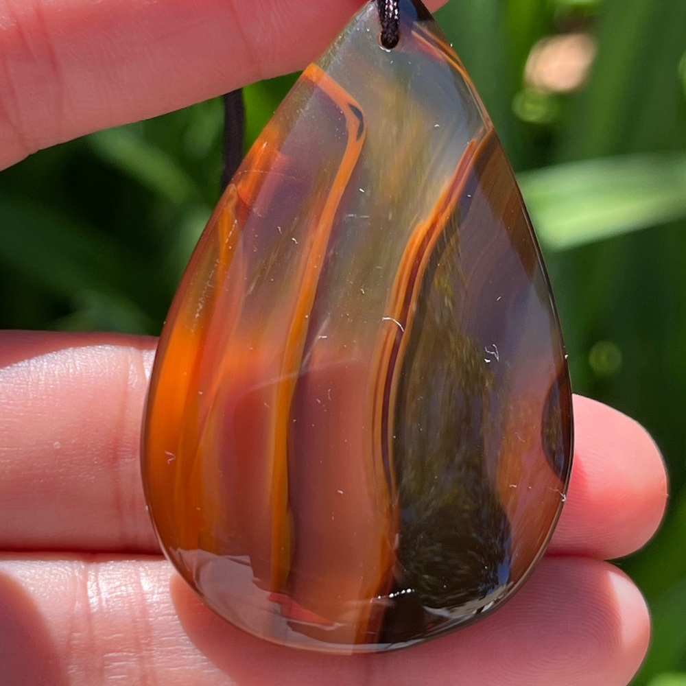 Nylon cord Montana agate necklace 0240 - Picture 6 of 7